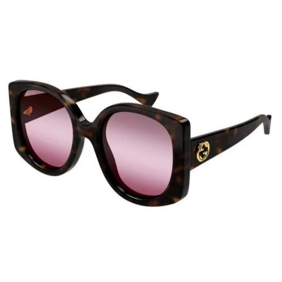 Gucci GG1257S Havana Red Square Sunglasses with Case - Picture 3 of 16